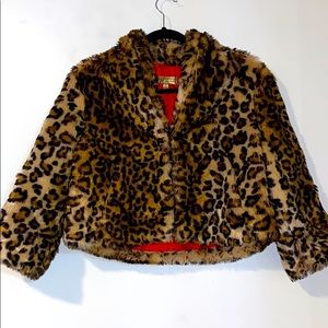 Cheetah Print Crop Fur Coat